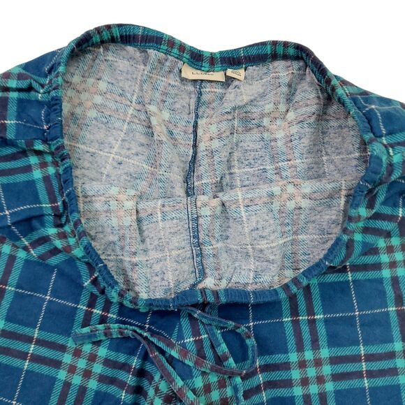 L.L.Bean Flannel Sleep Pajamas Pants Mens 1X Blue Tartan Plaid Soft 100% Cotton - Picture 4 of 11